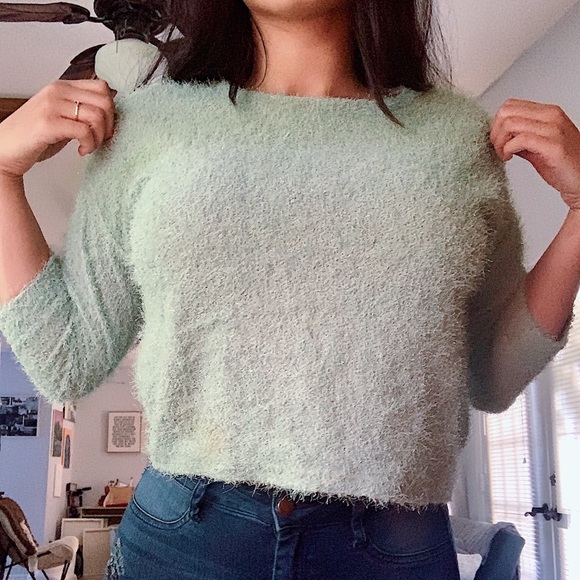 Mint cropped Sweater - Picture 5 of 6